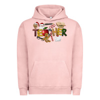 Pigment Salmon christmas teacher Urban Hoodie - LillyAllenDesigns