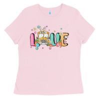 Bubblegum Pink love school bus Ladies Tee - MaliasSmallBusiness