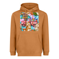 Meerkat Easter Bunny With Truck Seamless Pattern Heavyweight Hoodie - BundleAndBundleShop