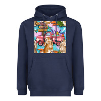 Navy Easter Bunny With Truck Seamless Pattern Heavyweight Hoodie - BundleAndBundleShop