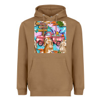 Toasted Coconut Easter Bunny With Truck Seamless Pattern Heavyweight Hoodie - BundleAndBundleShop