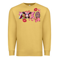 Antique Gold Xoxo Baby Cow Valentine's Day Premium Sweatshirt - FaDigitalArtStudio