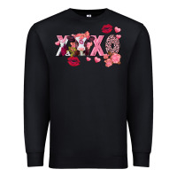 Black Xoxo Baby Cow Valentine's Day Premium Sweatshirt - FaDigitalArtStudio