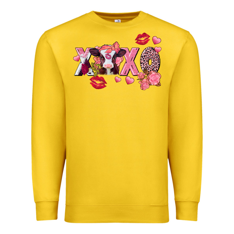 Xoxo Baby Cow Valentine's Day Premium Sweatshirt by FaDigitalArtStudio | Teevron