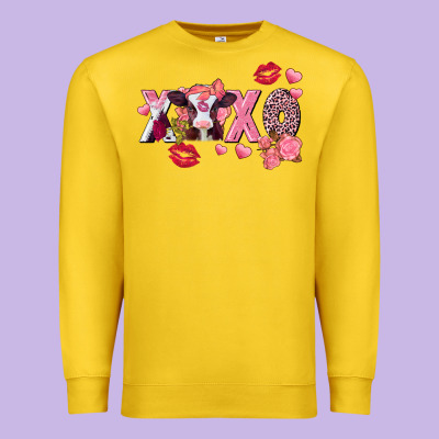 Xoxo Baby Cow Valentine's Day Premium Sweatshirt Designed By Fadigitalartstudio