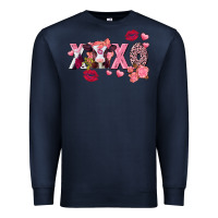 Navy Xoxo Baby Cow Valentine's Day Premium Sweatshirt - FaDigitalArtStudio