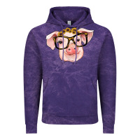 Cloud Purple sunflowers with pig Vintage Hoodie - RanaPortraitStore