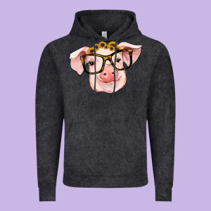 Sunflowers With Pig Vintage Hoodie Designed By Ranaportraitstore