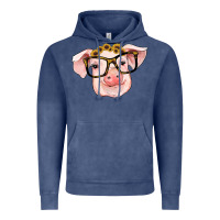 Vintage Denim sunflowers with pig Vintage Hoodie - RanaPortraitStore