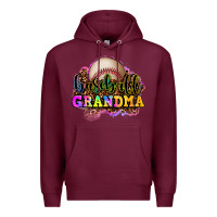 Burgundy baseball grandma Premium Hoodie - OliviaCreatesArt