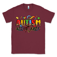 Burgundy autism acceptance Classic Tee - LillyAllenDesigns
