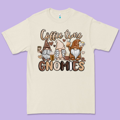 Coffee Time Gnomies Premium Tee Designed By Maliassmallbusiness