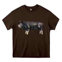Chocolate Brown berkshire pig Heavy Core Tee - LillyAllenDesigns