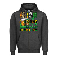 Charcoal Heather Irish today hungover tomorrow Zipper Hoodie - CowGirlArtShop