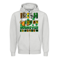 Dove Grey Irish today hungover tomorrow Zipper Hoodie - CowGirlArtShop