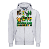 Heather Grey Irish today hungover tomorrow Zipper Hoodie - CowGirlArtShop