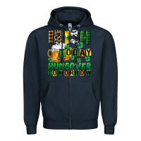 Navy Irish today hungover tomorrow Zipper Hoodie - CowGirlArtShop