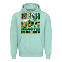 Seafoam Irish today hungover tomorrow Zipper Hoodie - CowGirlArtShop