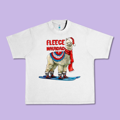 Fleece Navidad Alpaca Urban Heavy Tee Designed By Lillyallendesigns