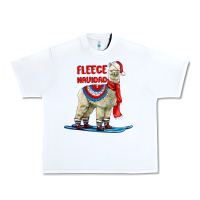 White Fleece Navidad Alpaca Urban Heavy Tee - LillyAllenDesigns