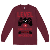 Burgundy Kids Level 7 Unlocked Awesome Since 2013 Long Sleeve Tee - Bettercallsaul