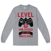 Heather Grey Kids Level 7 Unlocked Awesome Since 2013 Long Sleeve Tee - Bettercallsaul