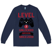Navy Kids Level 7 Unlocked Awesome Since 2013 Long Sleeve Tee - Bettercallsaul
