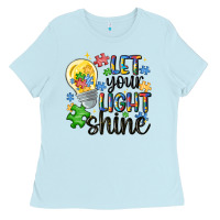 Baby Blue let your light shine Ladies Tee - MaliasSmallBusiness