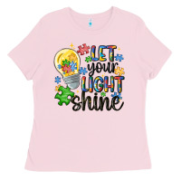 Bubblegum Pink let your light shine Ladies Tee - MaliasSmallBusiness