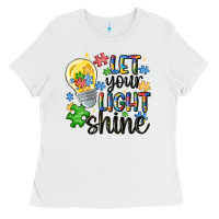 White let your light shine Ladies Tee - MaliasSmallBusiness