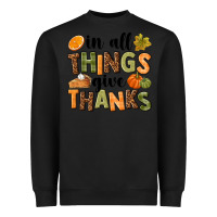 Black In all things give thanks Heavyweight Sweatshirt - NancyCooperArtShop