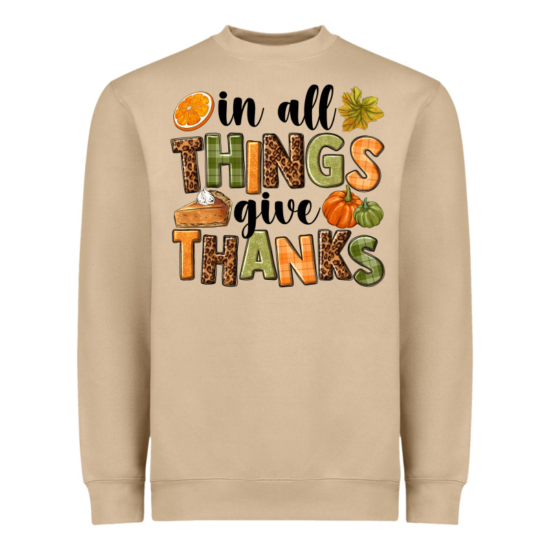 In All Things Give Thanks Heavyweight Sweatshirt by NancyCooperArtShop | Teevron