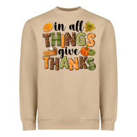 Mushroom In all things give thanks Heavyweight Sweatshirt - NancyCooperArtShop