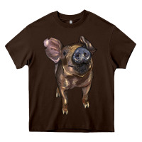 Chocolate Brown baby duroc pig Heavy Core Tee - LillyAllenDesigns