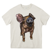 Cream baby duroc pig Heavy Core Tee - LillyAllenDesigns