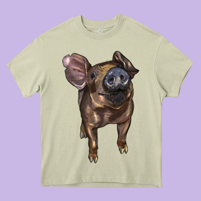 Baby Duroc Pig Heavy Core Tee Designed By Lillyallendesigns