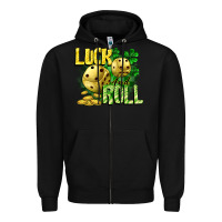Black Luck and roll Zipper Hoodie - CowGirlArtShop