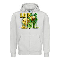 Dove Grey Luck and roll Zipper Hoodie - CowGirlArtShop