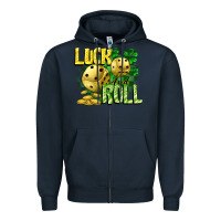 Navy Luck and roll Zipper Hoodie - CowGirlArtShop