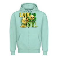 Seafoam Luck and roll Zipper Hoodie - CowGirlArtShop