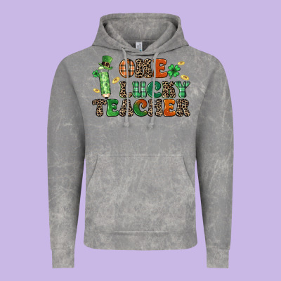 One Lucky Teacher Vintage Hoodie Designed By Lillyallendesigns