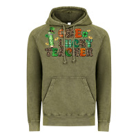 Vintage Olive one lucky teacher Vintage Hoodie - LillyAllenDesigns