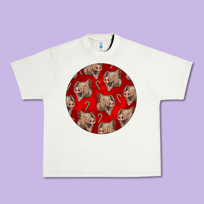 Christmas Pig Urban Heavy Tee Designed By Lillyallendesigns