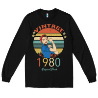 Black Vintage 1980 Original Parts Women 40th Birthday Long Sleeve Tee - Bettercallsaul