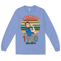 Colony Blue Vintage 1980 Original Parts Women 40th Birthday Long Sleeve Tee - Bettercallsaul