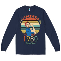 Navy Vintage 1980 Original Parts Women 40th Birthday Long Sleeve Tee - Bettercallsaul