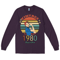 Plum Vintage 1980 Original Parts Women 40th Birthday Long Sleeve Tee - Bettercallsaul