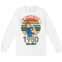 Vintage 1980 Original Parts Women 40th Birthday Long Sleeve Tee | Teevron