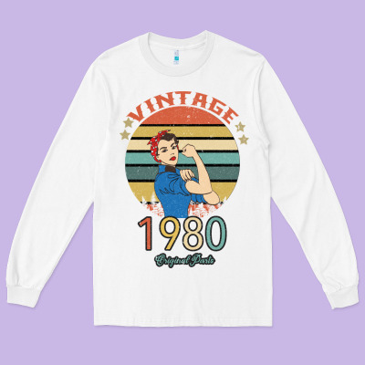 Vintage 1980 Original Parts Women 40th Birthday Long Sleeve Tee Designed By Bettercallsaul