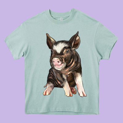 Baby Berkshire Pig Heavy Core Tee Designed By Lillyallendesigns